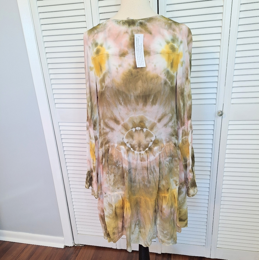 Young fabulous & broke boho tie dye mini dress medium NWT *M1 - Picture 4 of 10